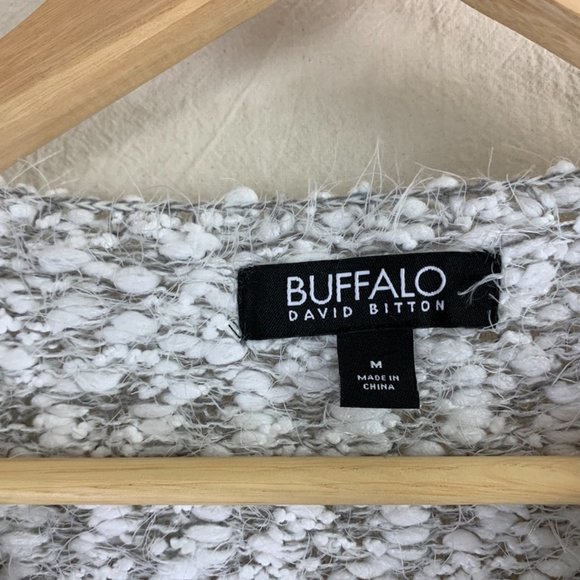 Buffalo David Bitton Pullover Sweater in White/Grey Vegan Wool - Picture 7 of 8
